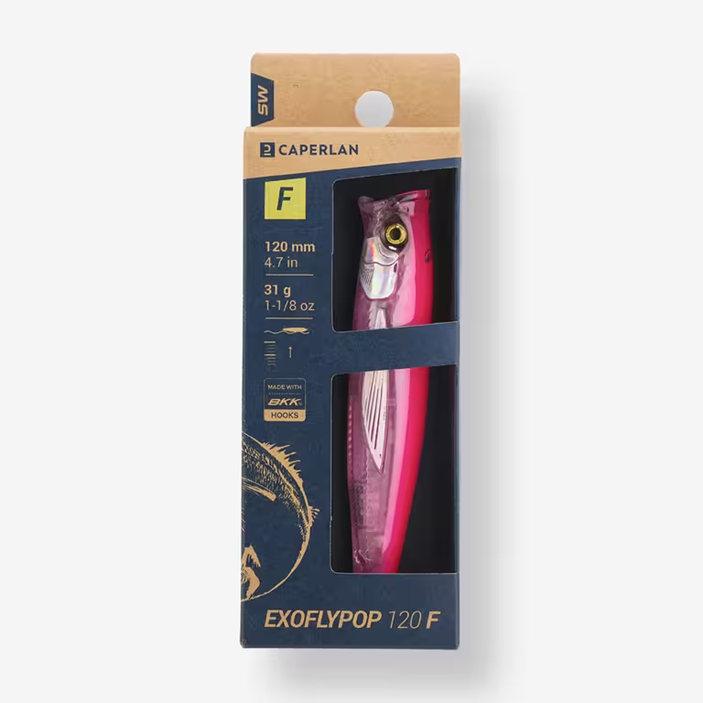 Popper surface sea fishing lure EXOFLY POP 12 cm Pink