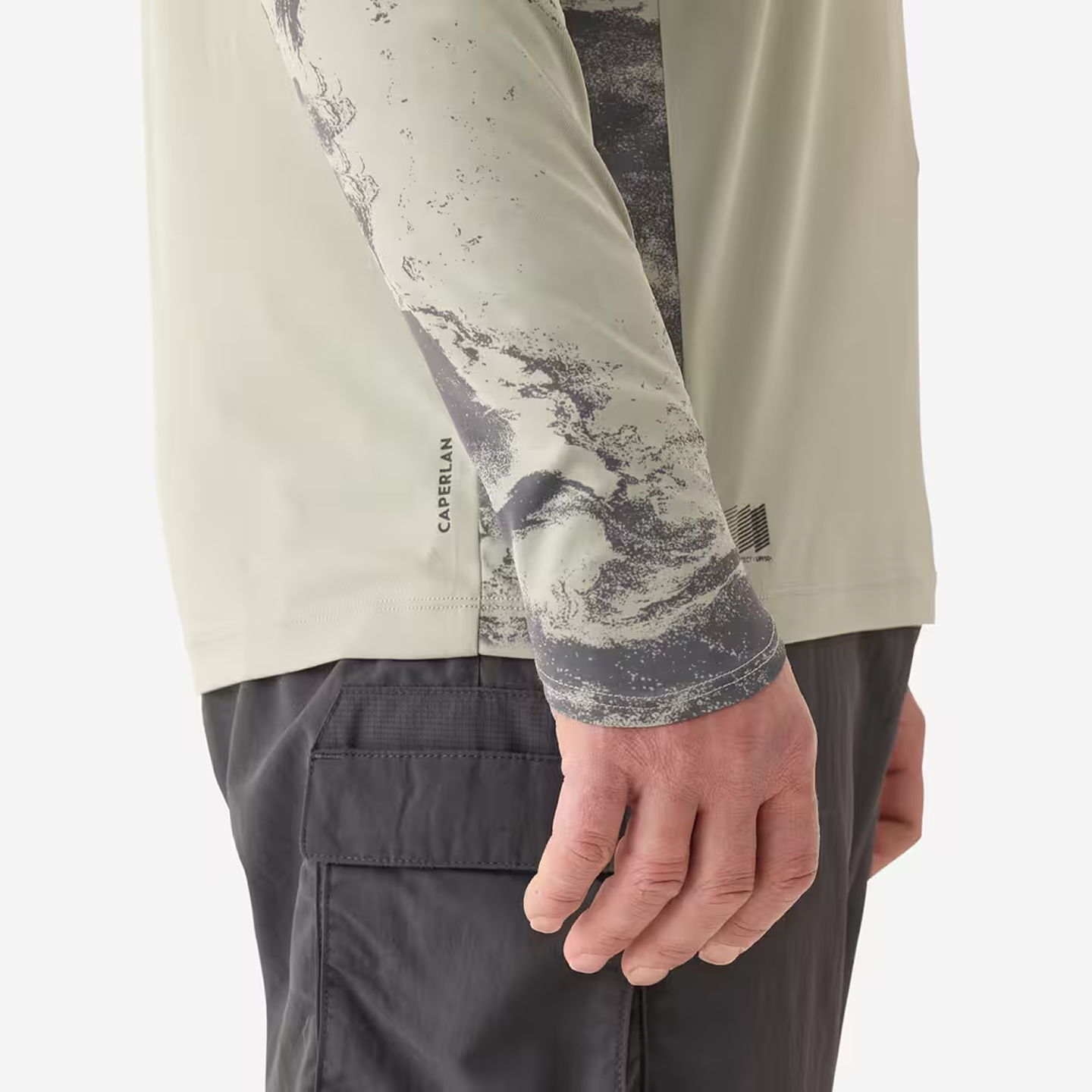 Fishing anti-UV T-shirt 500 with hood UPF 50+ Green