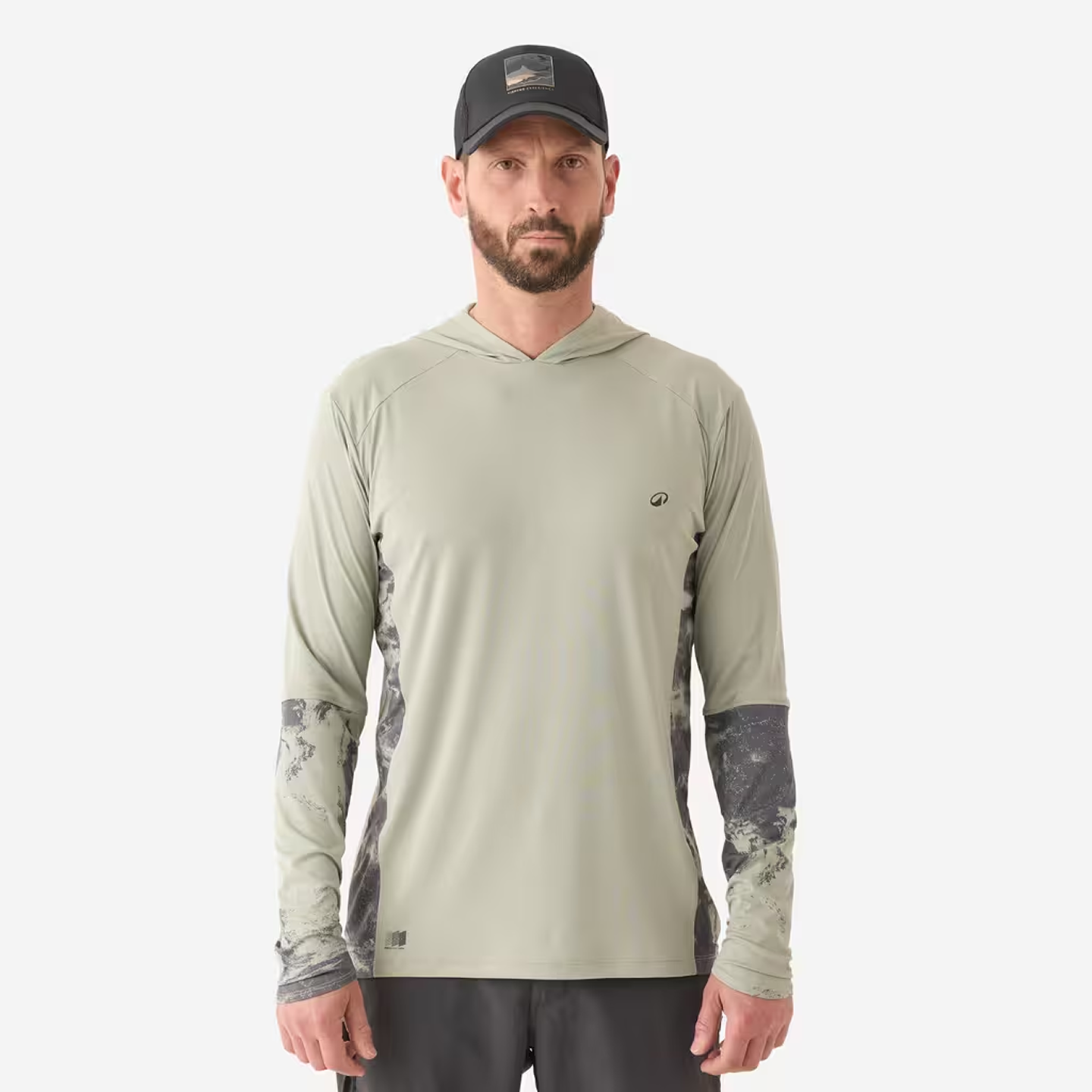 Fishing anti-UV T-shirt 500 with hood UPF 50+ Green