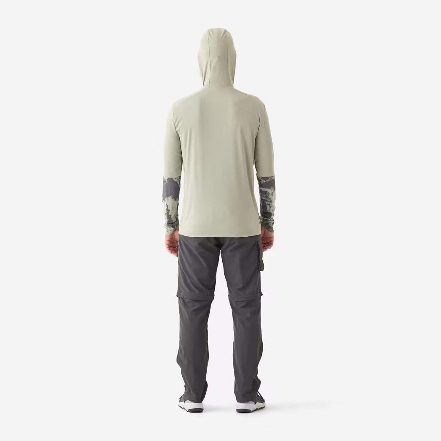 Fishing anti-UV T-shirt 500 with hood UPF 50+ Green