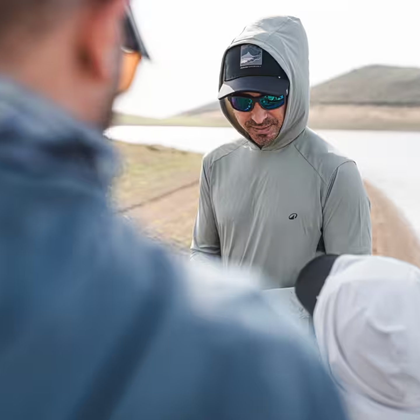 Fishing anti-UV T-shirt 500 with hood UPF 50+ Green