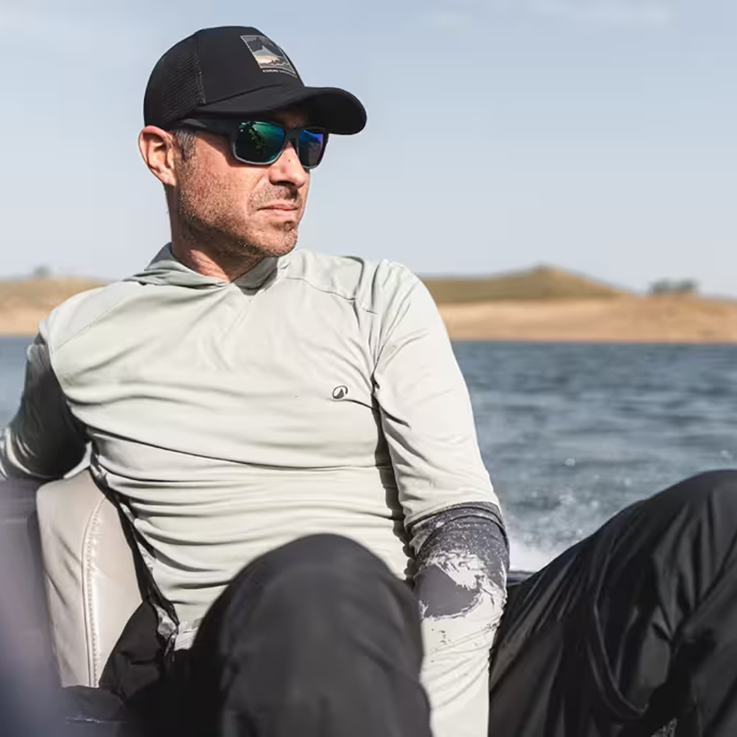 Fishing anti-UV T-shirt 500 with hood UPF 50+ Green